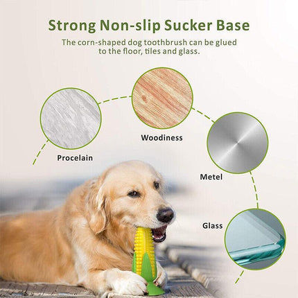 Dog Squeaky Chew Toys Teeth Clean Stick Corn Pet Dental Toothbrush Molar Stock - Aimall