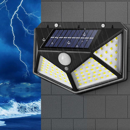 4PCS 100 LED Solar Power Motion Sensor Light Outdoor Security Garden Waterproof - Aimall