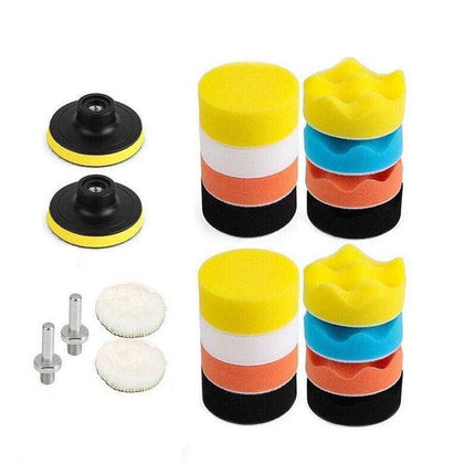 22pcs 3" Buffing Waxing Polishing Sponge Pads Kit Set For Car Polisher Drill AU - Aimall
