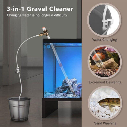 Pump Gravel Water Cleaning Kit Vacuum Cleaner Aquarium Fish Tank Siphon - Aimall