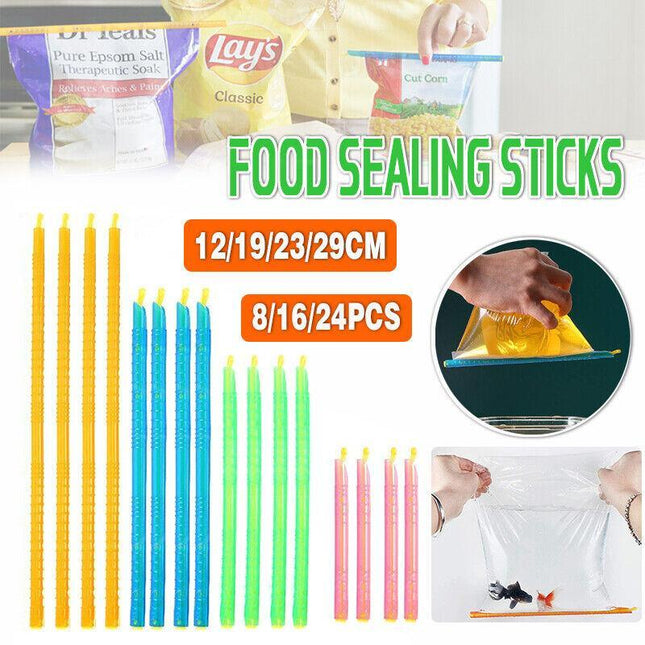 8/16/24PCS Kitchen Sealing Sticks Reusable Clips Bag Sealer Lock Rod Bags Sealer - Aimall