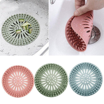 Silicone Drain Cover Sink Catcher Hair Stopper Plug for Bathroom Floor Laundry - Aimall