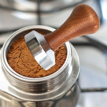 51mm Stainless Coffee Tamper Wooden Handle Barista Espresso Grinder AU Stock - Aimall