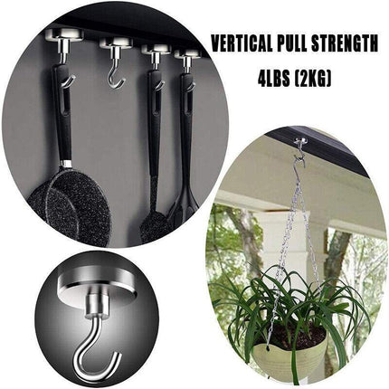 12x Strong Rare Earth Neodymium N38 Magnetic Hanger Holder Magnet Hooks AU 2.0kg - Aimall