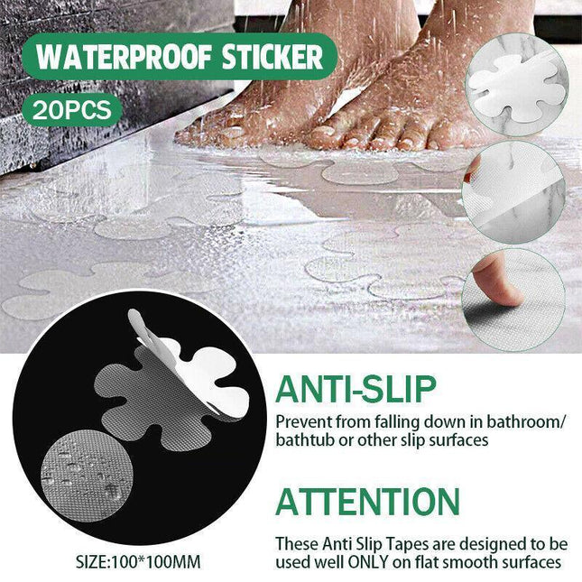 20x Non-Slip Stickers Bath Tub Stickers Mat Floor Anti Skid Shower Bathroom Mat - Aimall