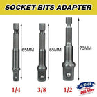 3PC Drill Socket Adaptor Hex Drive To 1/4