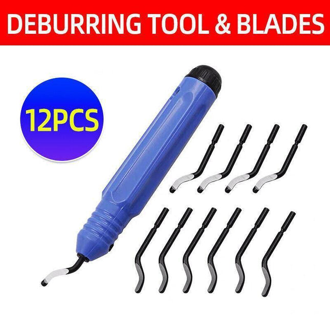 12PCS Set Pocket Deburring Tool 365° Swivel Head With 11Repalcement Blades Tools - Aimall