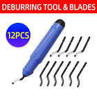 12PCS Set Pocket Deburring Tool 365° Swivel Head With 11Repalcement Blades Tools - Aimall