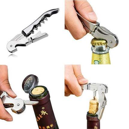 Waiters Friend Corkscrew Stainless Steel Wine Bottle Opener Screw Knife Bar AU - Aimall