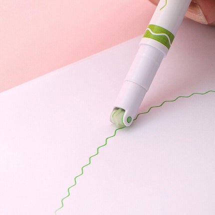 Childen-Dual Tip Pens with 6 Different Curve Shapes Colored Writing Markers RL - Aimall
