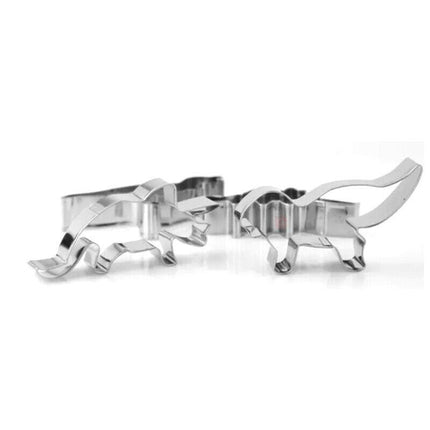 4x Stainless Steel Dinosaur Cookies Cutter Biscuit Pastry Cake Fondant Mould FY - Aimall