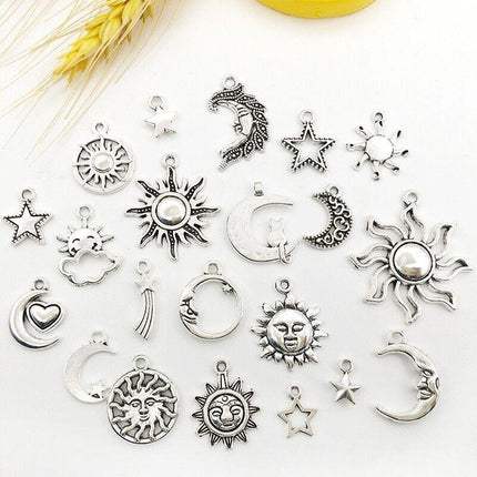 80PCS Mixed Tibetan Silver Charms Pendants Jewelry Making Findings DIY Craft - Aimall