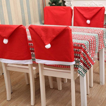 6 PCS Christmas Back Chair Cover Xmas Santa Home Decoration Ornaments 60x50cm AU - Aimall