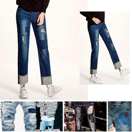 12PCS Assorted Iron On Denim Fabric Mending Patches Repair Kits For Denim Jeans - Aimall