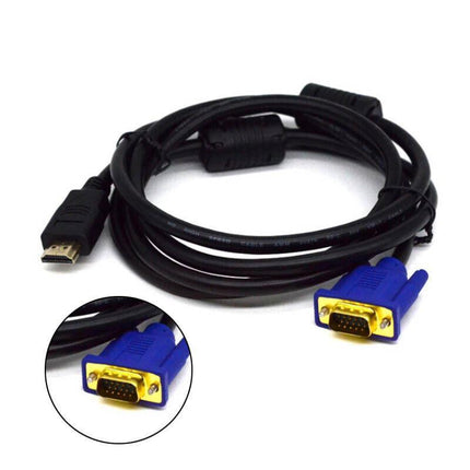 HDMI Male to VGA Male Cable Adapter Monitor Lead HD 15Pin 1080P Converter Laptop - Aimall