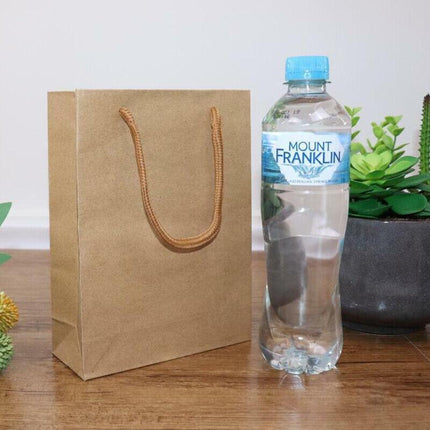 Kraft Paper Bags 50 x Bulk, Gift Shopping Carry Craft Brown Bag with Handles AU - Aimall