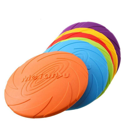 Dog Frisbee Rubber Pet Puppy Safe Exercise Fetch Outdoor Training Toy AU STOCK - Aimall