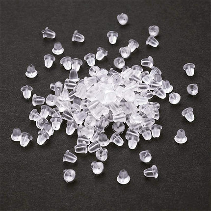 Pack of 100 x Rubber Earring Back Backs Backing Backings Stops 5mm Findings - Aimall