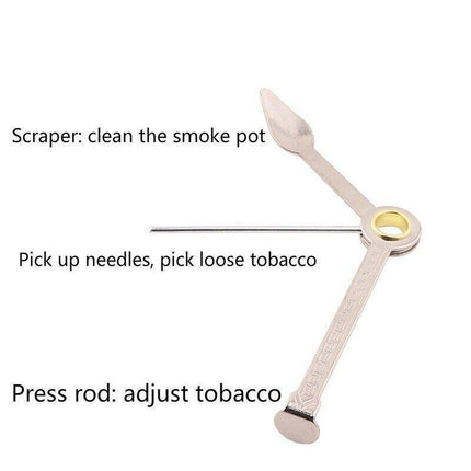 3 in1 Stainless Steel Smoking Tobacco Pipe Cleaner Cleaning Tool Multifunctional - Aimall