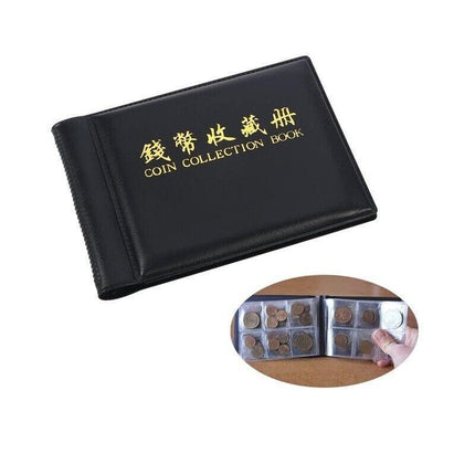60 Slots Coin Album Holder Storage Collection Collecting Penny Pocket Book Black - Aimall