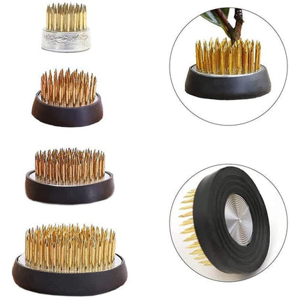 Round Flower Base Holder Spiky Frog Fixed Tool Floral Arrange For Ikebana Kenzan - Aimall