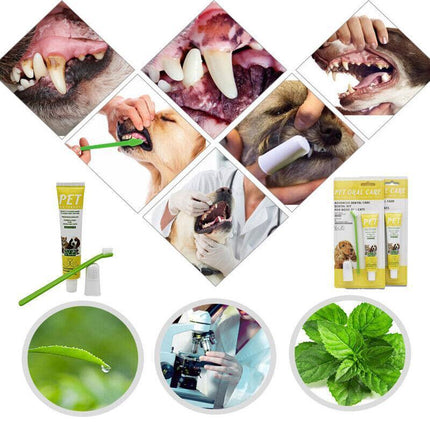 1X Pet Dog Cat Cleaning Toothpaste+Toothbrush+ Back Up Brush Set Vanilla Flavour - Aimall