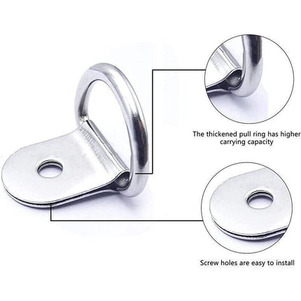 30 PCS Heavy Duty D-Ring Tie Downs Metal Anchor Point Silver Universal AU Stock - Aimall