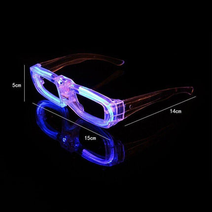 LED Glasses Light Up Shutter Shades Sunglasses Glow In The Dark Neon Party Toys - Aimall