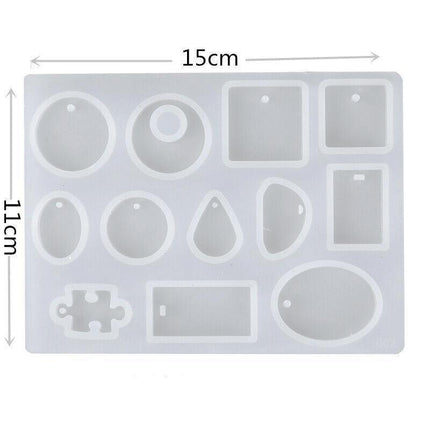 12 Silicone Mould Pendant Jewelry Making Necklace Mold Craft DIY Resin Supplies - Aimall
