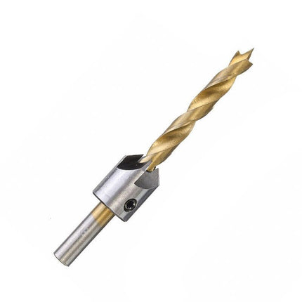 8PCS 3-10MM 5 Flute Countersink Drill Bit Set Reamer Woodworking Chamfer Tools - Aimall