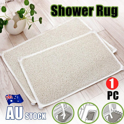 1x Shower Rug Anti Slip Loofah Bathroom Bath Mat Carpet Water Drains Non Slip AU - Aimall