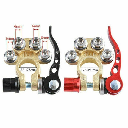 2PCS 4-Way Positive Negative Battery Terminal Connectors Clamp Car Van Caravan - Aimall