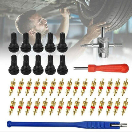 43PCS Car Tyre Valve Tool Stem Puller Base Quick Remover Tire Repair Installer - Aimall
