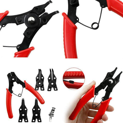 4In1 Circlip Plier Set Combination Snap Ring Plier Retaining Clip Plier AU Stock - Aimall
