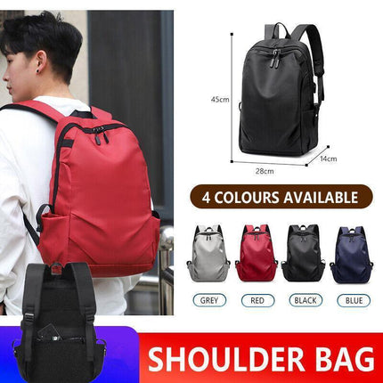 Mens Backpack Large Capacity Waterproof Schoolbag Laptop Work Travel Bag AU - Aimall