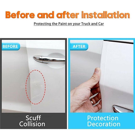 Car Door Sill Protector Edge Sticker Carbon Fiber Rubber DIY Guard Bumper Strip - Aimall
