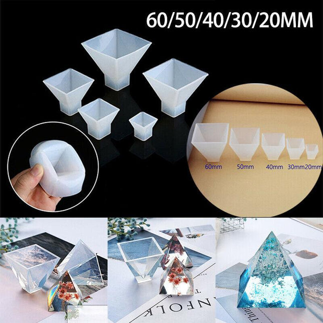 Pyramid Silicone Mold Epoxy Resin Jewelry Making Mould Pendant Craft DIY Supply - Aimall