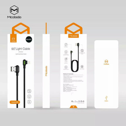 MCDODO Fast USB Cable Heavy Duty Charging Syn Charger iPhone 90 degree angle AU - Aimall