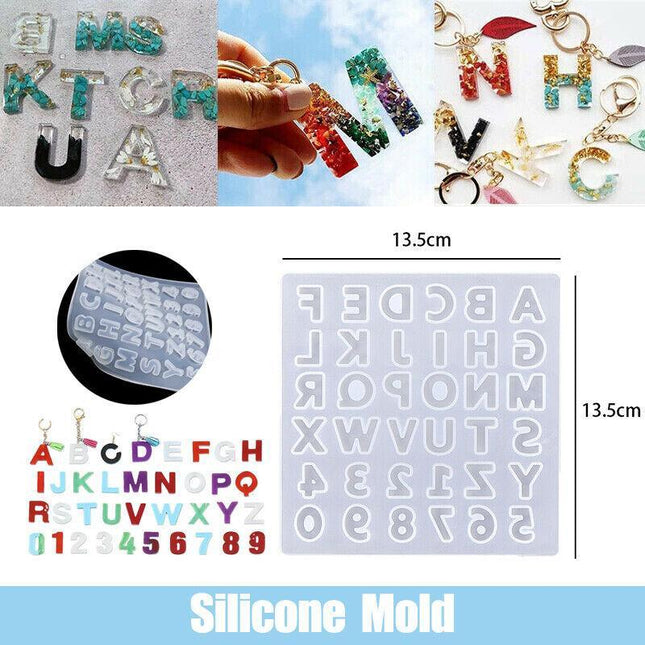 Alphabet Number Silicone Pendant Mold Necklace Jewelry Resin Mould Casting Craft - Aimall