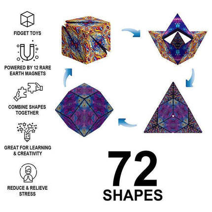 Variety Changeable Magnetic Magic Cube 3D Hand Flip Puzzle Anti Stress Toys Gift - Aimall