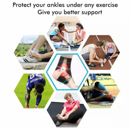 AOLIKES Ankle Brace Support Compression Elastic Foot Wrap Protector Sport AU - Aimall