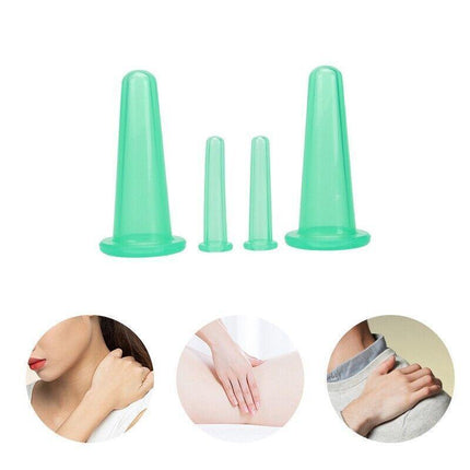 4PCS/set Cup Lifting Massage Silicone Cupping Vacuum Suction Facial Cupping - Aimall