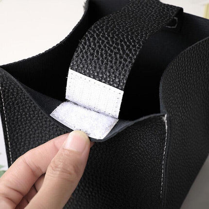 Tissue Box Dispenser Paper Storage Holder Napkin Case Organizer PU Leather Cover - Aimall