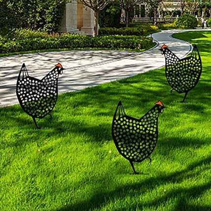 Garden Ornaments Chicken Yard Art Garden Backyard Lawn Decor Gift Easter Deco AU - Aimall