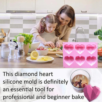 Heart Shape Candy Cake Chocolate Mould 3D Fondant Mold Silicone Sugar Craft DIY - Aimall