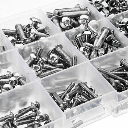M3 M4 M5 304 500PCS Stainless Steel Hex Socket Button Head Bolts Screws Nuts Kit - Aimall