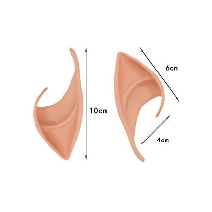 1 Pair Rubber Elf Ears Fairy Elven Pixie Hobbit Demon Halloween Costume Cosplay - Aimall