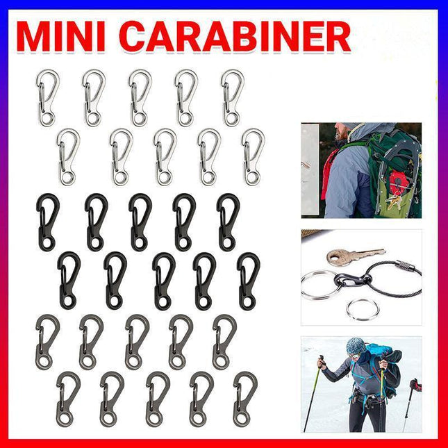 10/20x Mini Carabiner Alloy Key Buckle Keychain Snap Spring Clip Hook Tool DIY - Aimall