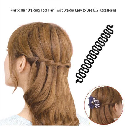 Fish Bone Hair Braiding French Braid Tool Roller Magic Twist Styling Bun Maker - Aimall
