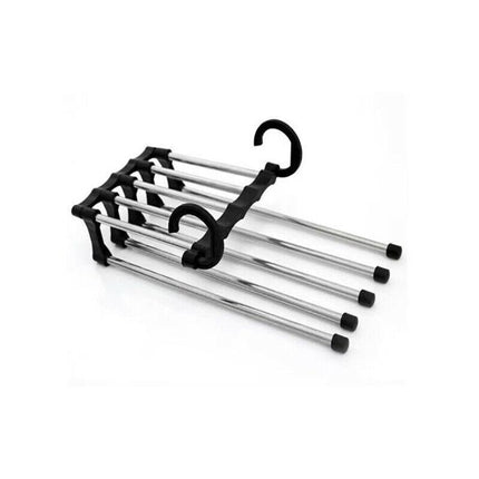 5 in1 Multi-functional Pants rack Stainless-Steel Wardrobe Magic Clothes Hanger - Aimall